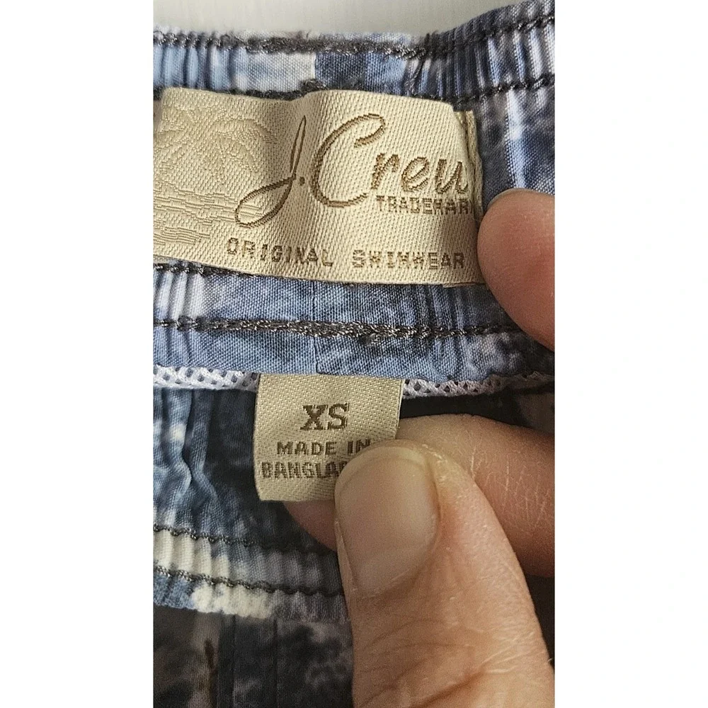 J Crew men Sz XS swim trunks tie waist pockets‎ sailboats NEW